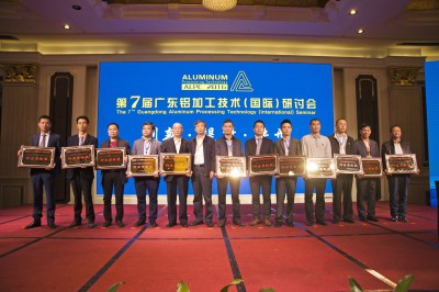 开幕式上，中国有色金属工业协会副会长、中国有色金属加工工业协会理事长文献军先生为得奖企业颁发行业贡献奖。